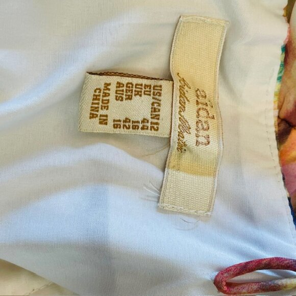 Aidan Mattox Watercolor Cutout Chiffon Maxi Gown Bridesmaid Halter Medium - Picture 8 of 10